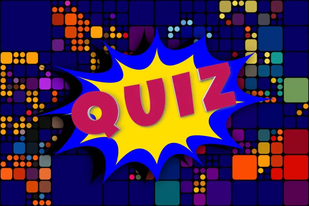 This image shows a "quiz" signage. It's used in the article "long distance relationship games online" 