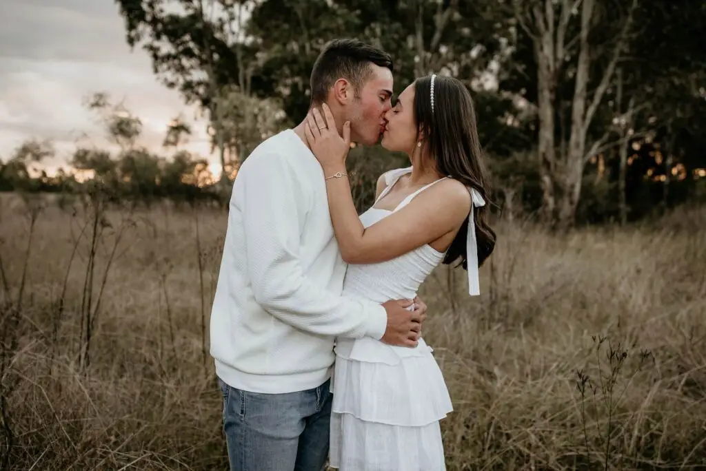 This image shows a couple kissing. It's used for the article "questions to ask on date"